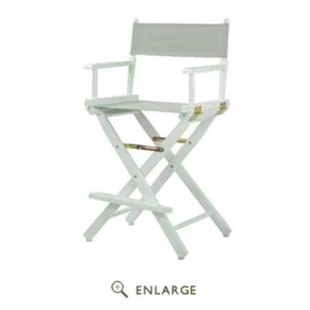 Casual Home 220-01-021-18 24 in. Directors Chair White Frame with Gray Canvas 220-01/021-18